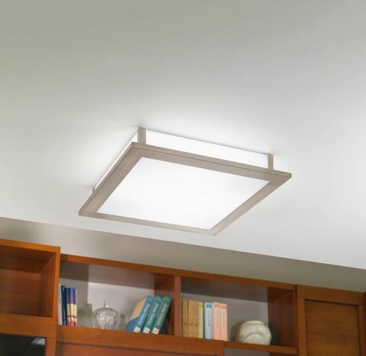 Actual product image EGLO 61506 AURIGA PRO LED Ceiling Light 18W 300x300mm Nickel Matt White Neutral White (2000 lm)