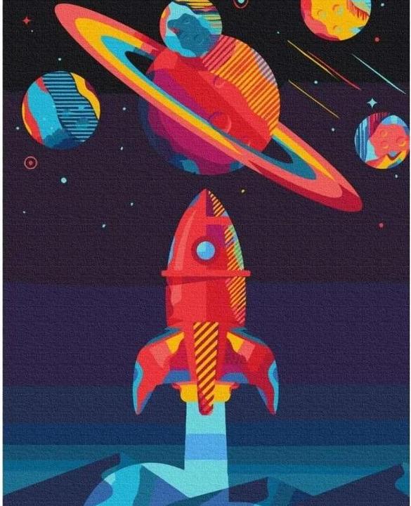 Produktbild Twoje Hobby Malen nach Zahlen - Rakete im Weltraum 40x50cm