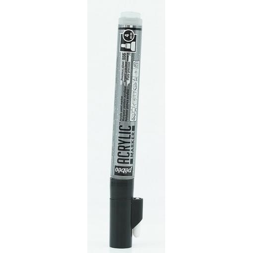 Pebeo, Marker, Acrylic Marker Medium Rundspitze 4mm (Edles Silber, 4 mm)