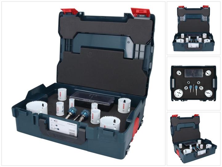 Actual product image Bosch Professional Zubehör 11-piece electrician's set, 1 Progressor for Wood&Metal hole saw (83 mm, 51 mm, 22 mm, 68 mm, 35 mm, 30 mm, 40 mm, 25 mm)