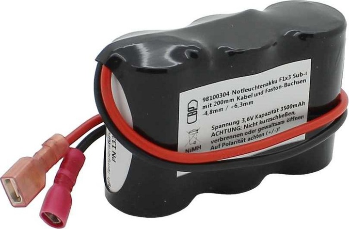 Immagine prodotto AccuCell Batteria per luci di emergenza NiMH 3,6V 3500mAh F1x3 Sub-C (3500 mAh, Accumulatore di carica elettrica)