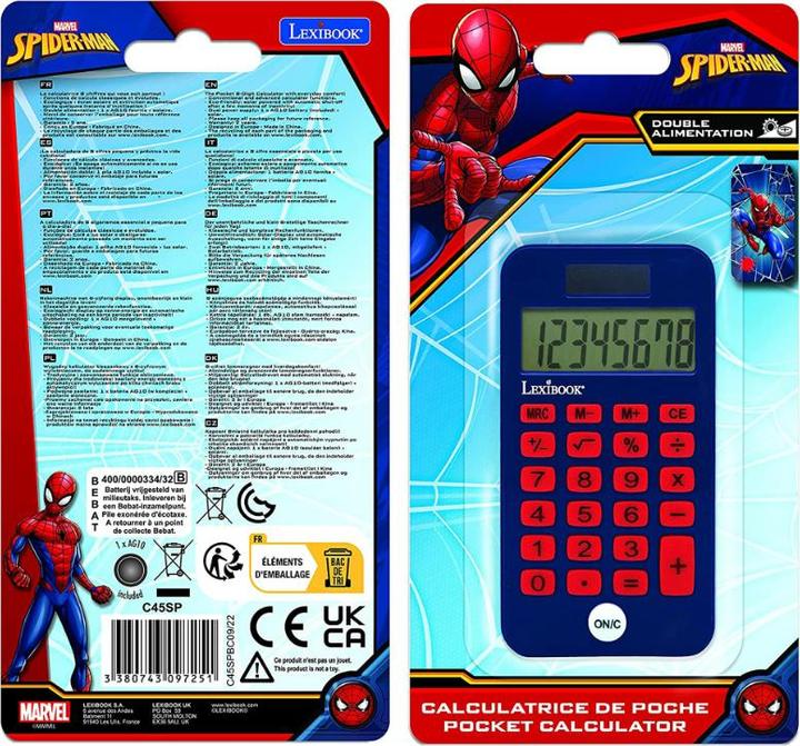 Immagine prodotto Lexibook Calcolatrice Spider-Man con coperchio protettivo (Batterie, Celle solari)