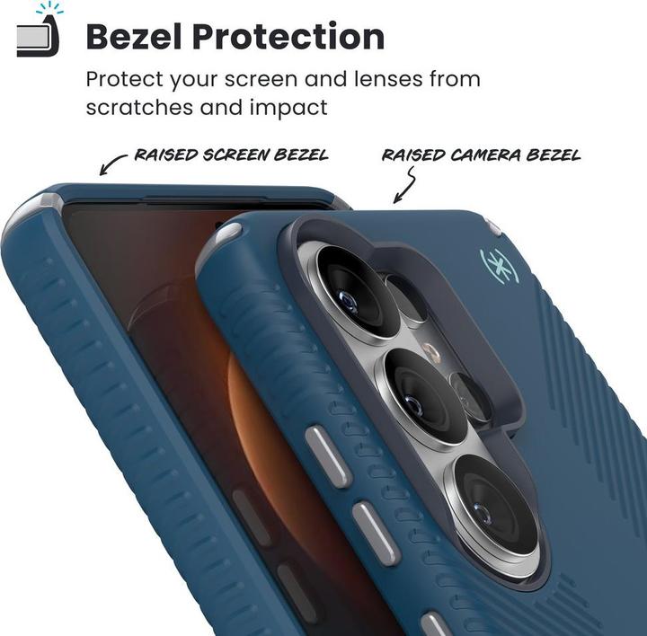 Actual product image speck Presidio2 Grip Magnet - Samsung Galaxy S26 Ultra MagSafe Case (Deep Sea/Silver Metallic/Spell (Samsung Galaxy S26 Ultra)