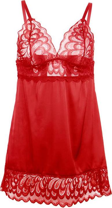 Productafbeelding Subblime Satijnen Babydoll Met Kant Rood L/Xl (L, XL)