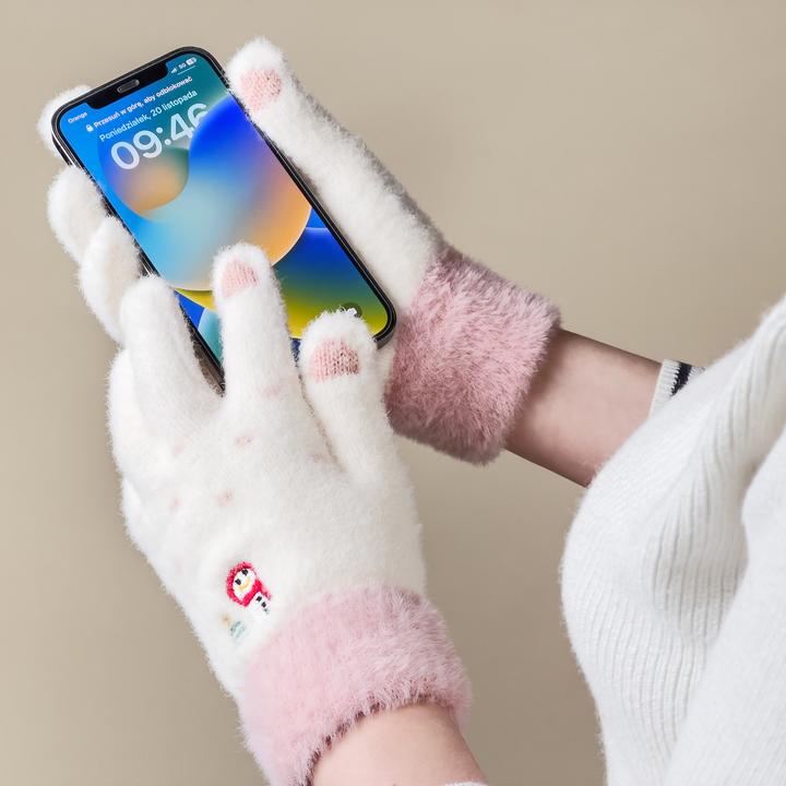 Produktbild Hurtel Schneemann-Winter-Touch-Handschuhe – weiss (One Size)
