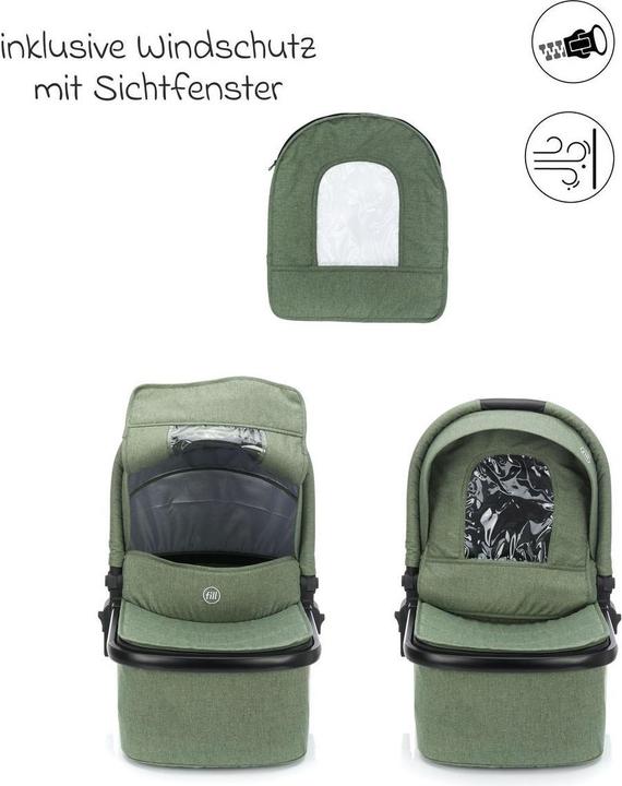 Produktbild Fillikid Kinderwagen 3 in 1 4-1 Kombi-Kinderwagen-Set Fill Jaguar mit (0 Monate - 4 Jahre)