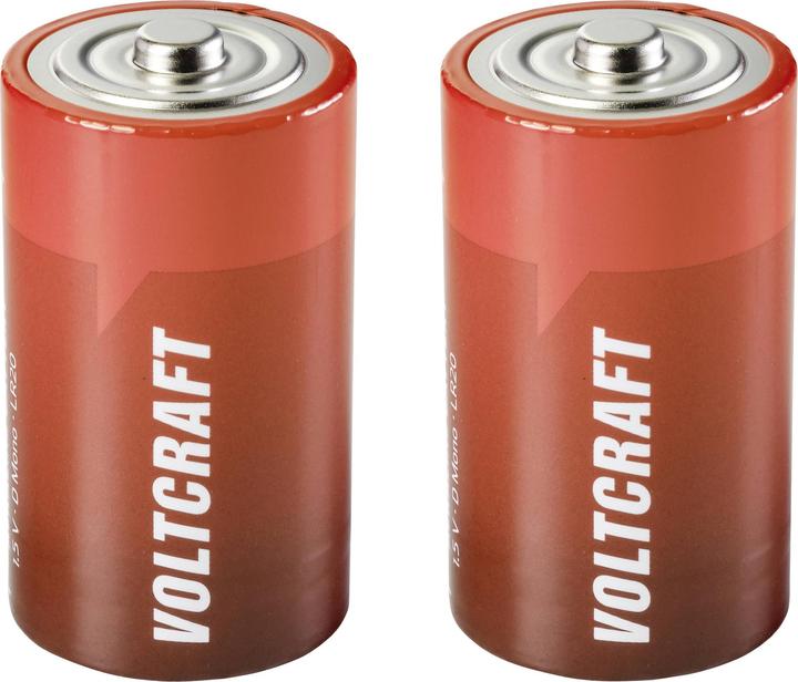 Voltcraft LR20 Mono (D) batteria alcalina al manganese 18000 mAh 1,5 V 2 pz. (2 pz., D)