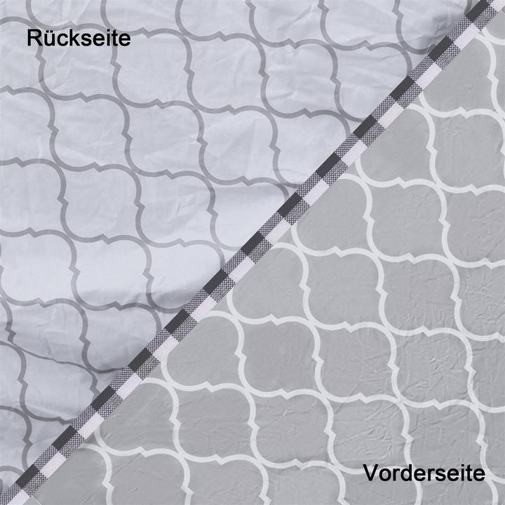 Produktbild Intirilife Bettbezug Kissenbezug in GRAU WEIss (Duvetbezug, 135 x 200 cm)