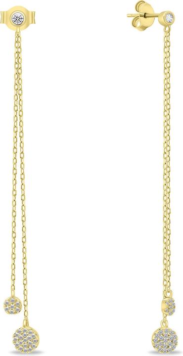 Brilio Silver - Original gold-plated earrings with zircons EA629Y