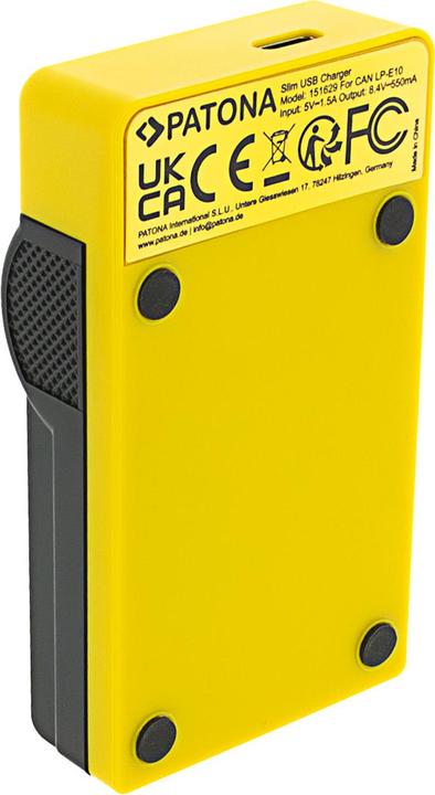 Actual product image Patona Slim USB charger with USB-C input for Canon LP-E10 EOS EOS1100D EOS-1100D Rebel T3 LP-E10 Ki (Camera battery charger)