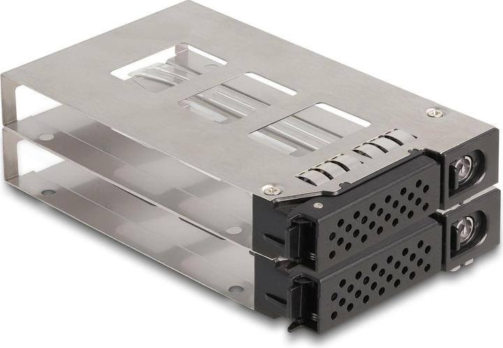 Actual product image Delock Slim Bay removable frame for 2 x 2.5? U.2 NVMe SSD with 5.25? Frame
