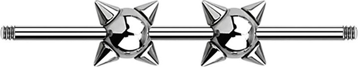 Produktbild Star Piercing Barbell-Stab silber mit zwei Conekugeln (Chirurgenstahl 316L)