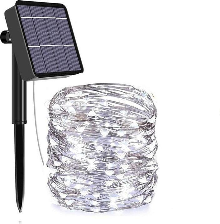 Produktbild Hermex 32m LED Solar-Lichterkette Leuchtgirlande Gartenbeleuchtung Kaltweiss (32 m)