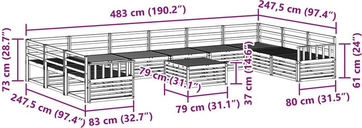 Produktbild vidaXL Outdoor-Sofa