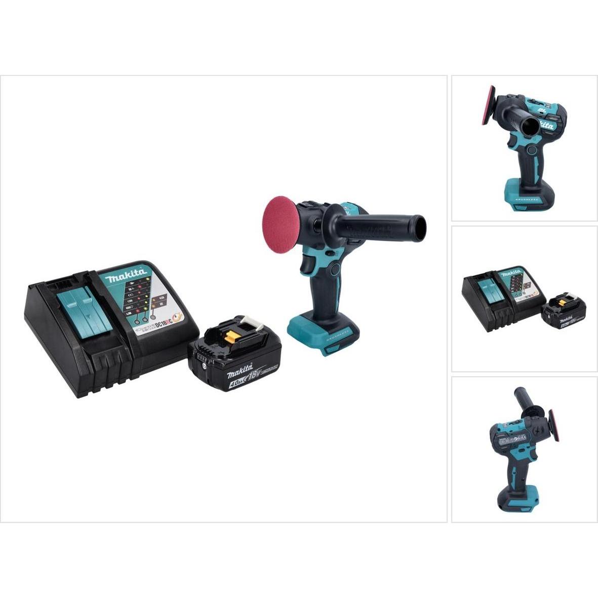 Makita, Schleifmaschine + Poliermaschine, DPV 300 RM1 Akku Schleifer Polierer 18 V 50 / 80 mm Brushless + 1x Akku 4,0 Ah...