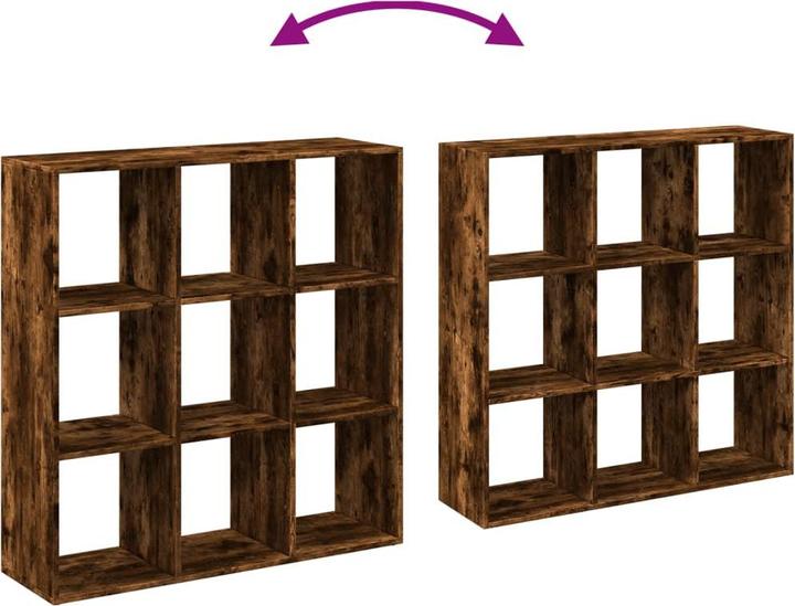 Produktbild VidaXL Raumteiler Bücherregal Standregal Büroregal Würfelregal Räuchereiche (102 x 29 x 103.5 cm)
