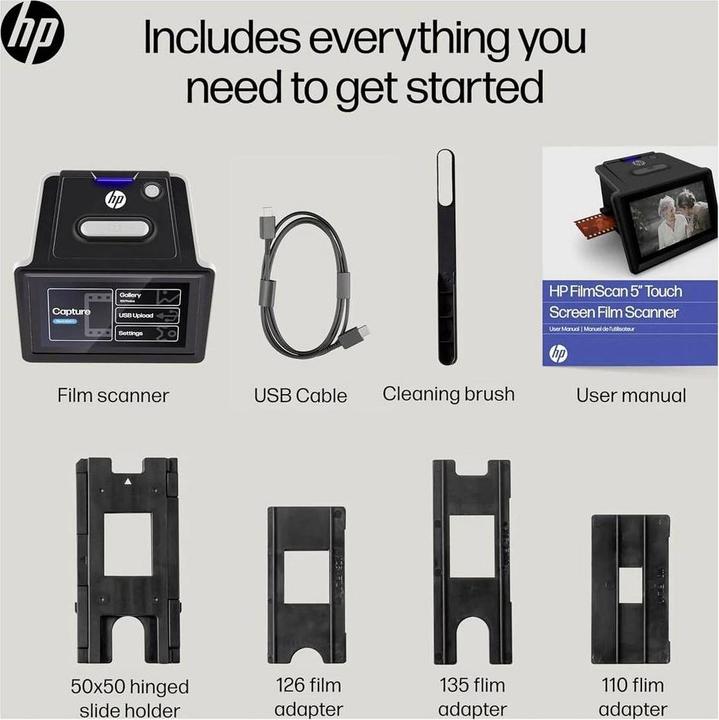 Image du produit HP Scanner de film et de diaporama avec écran LCD 5″ (Carte SD, USB)