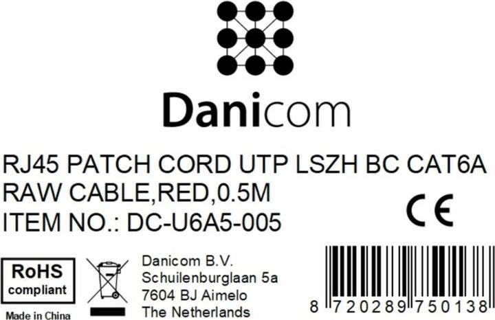 Produktbild Dsit CAT6a Netzwerkkabel 100% Kupfer (CAT6a, 0.50 m)