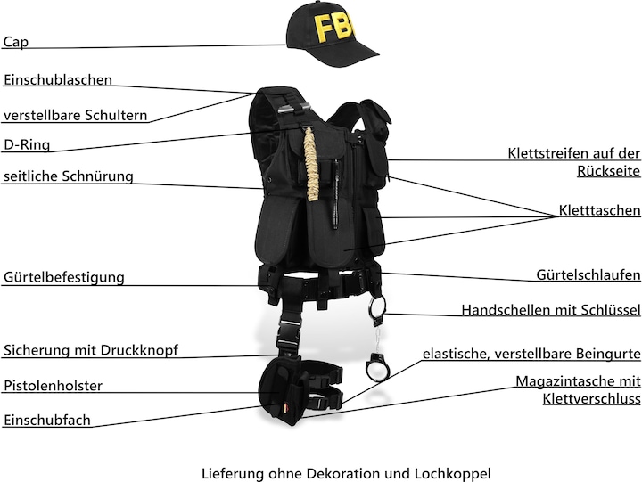 Produktbild Normani SWAT/POLICE/SECURITY Kostüm Karneval (XS, S)