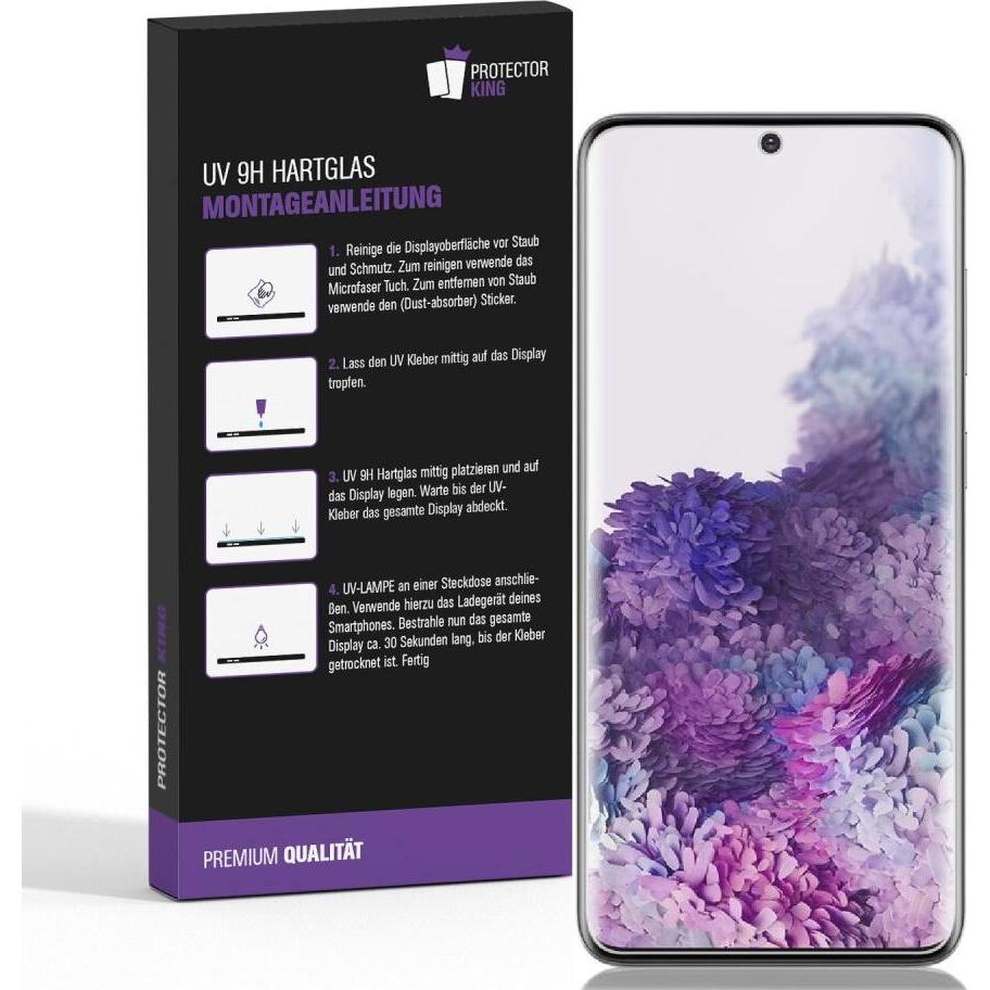 Thumbnail - Protectorking 1x UV Liquid Echtes Tempered 9H Panzerhartglas 3D KLAR (1 Stück, Samsung Galaxy S20), Smartphone Schutzfol...