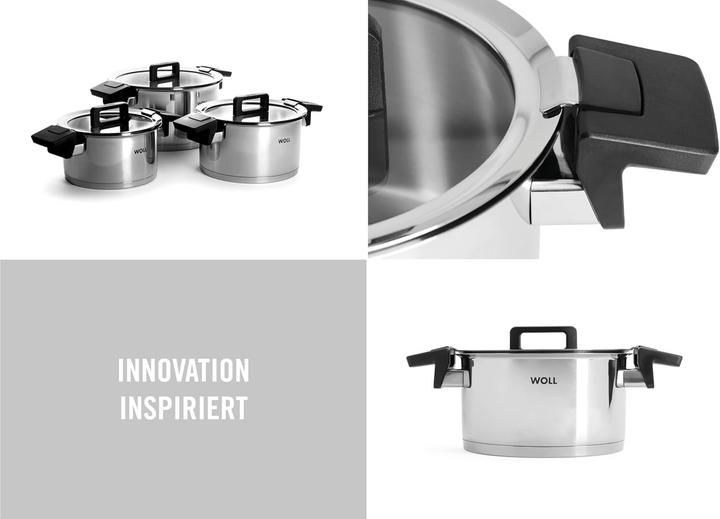 Image du produit Woll NCSET004 Set de casseroles 3 pièces acier inoxydable (Set de poêles + casseroles, Acier inoxydable, 18 x 10 cm)