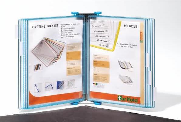 Productafbeelding Tarifold Wand display systeem Candy Line 414171 DIN A4 blauw met 10 displayborden