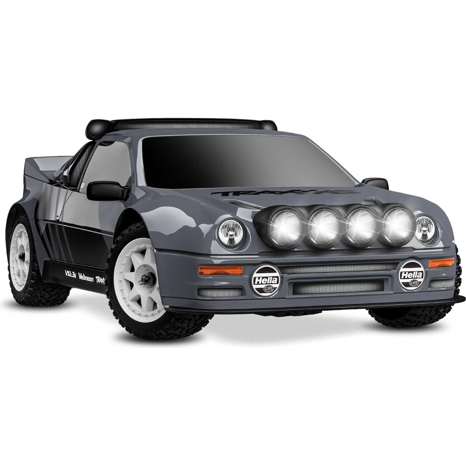 Traxxas Ford RS200 MINI-Rally grau VXL-Power 4x4 RTR Brushless, HD-Teile, mit 2S Lipo/Lader (RTR pronto all'uso)