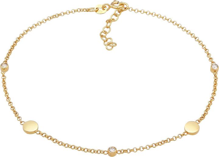 Immagine prodotto Elli Piedi Gioielli Cristalli Piastrine Basic Argento 925 (Argento 925, Cristallo di vetro, 22 cm)