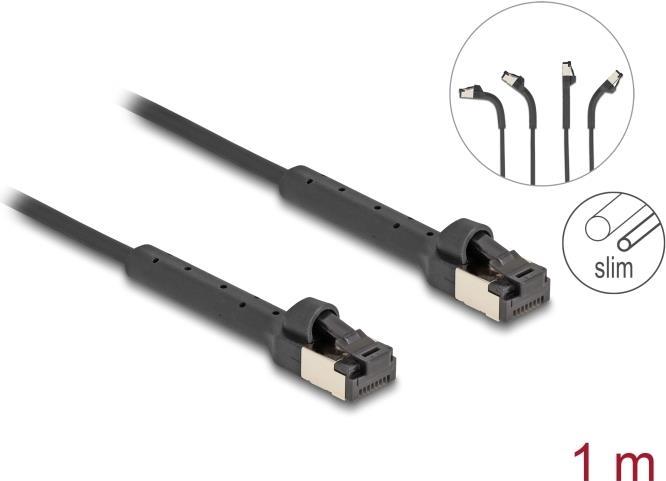 Image du produit Delock Câble réseau RJ45 Slim Cat.8.1 U/FTP coudable jusqu'à 4 (CAT8.1, 1 m)