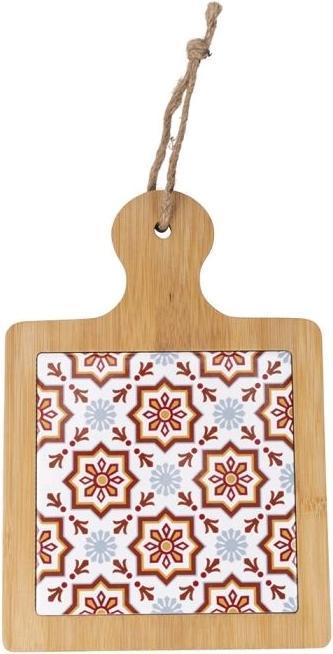 Actual product image Villa D'Este Home Tivoli Valladolid Quadratisches Schneidebrett aus Keramik und Bambus, 29 x 20 c