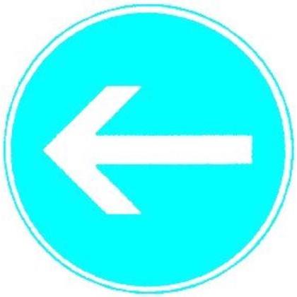 Magni, Segnaletica di sicurezza, VKZ.211-10 Piastra circolare 600mm direzione di marcia sinistra Marchio di qualità RAL foglio RA2