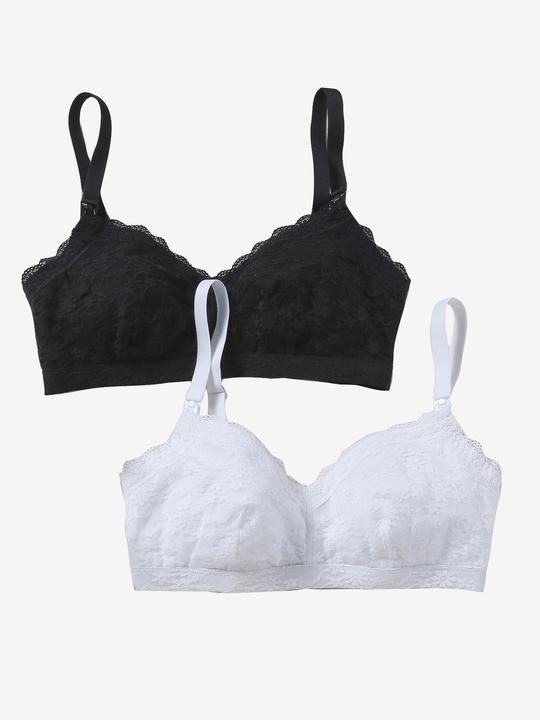 Actual product image Vertbaudet 2-pack of nursing bras, lace with soft lining (M)