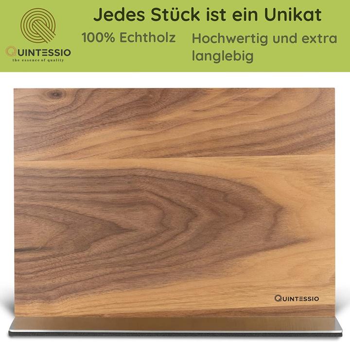 Produktbild Quintessio XL Premium Messerblock magnetisch ohne Messer Walnuss