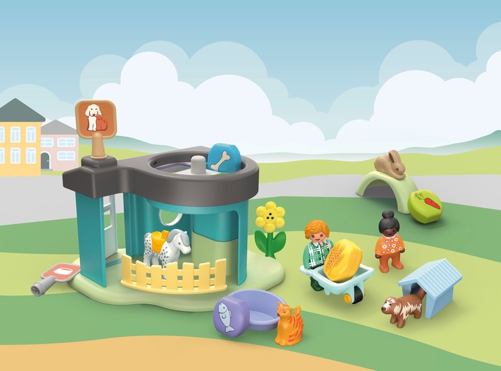 Produktbild Playmobil 71136 1.2.3: Tierpension mit Futterspender (71136, Playmobil 1.2.3)
