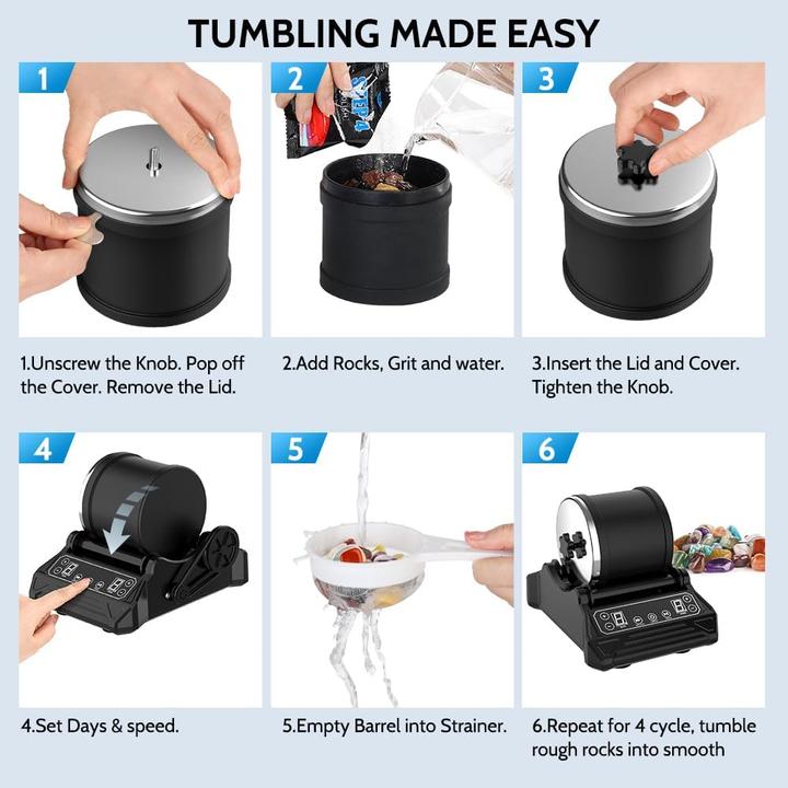 Produktbild Acmeenjoy Steintrommel Set mit 9-Tage-Timer