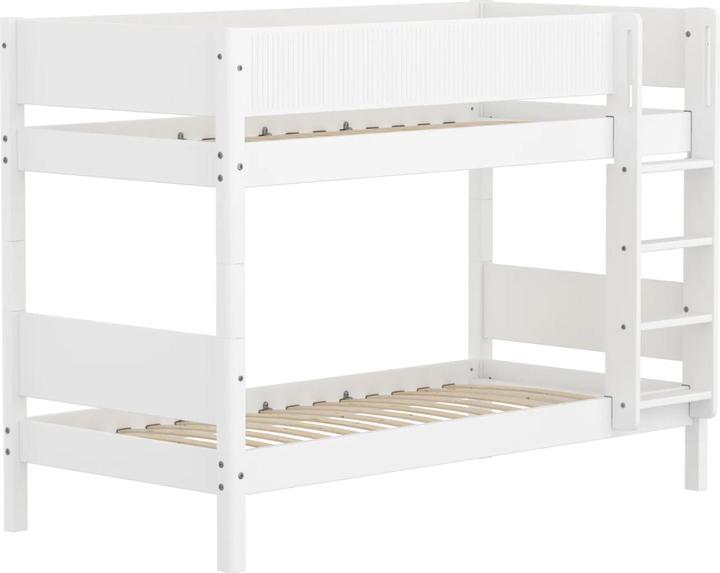 Flexa Lit superposé White avec rainures (90 x 200 cm)