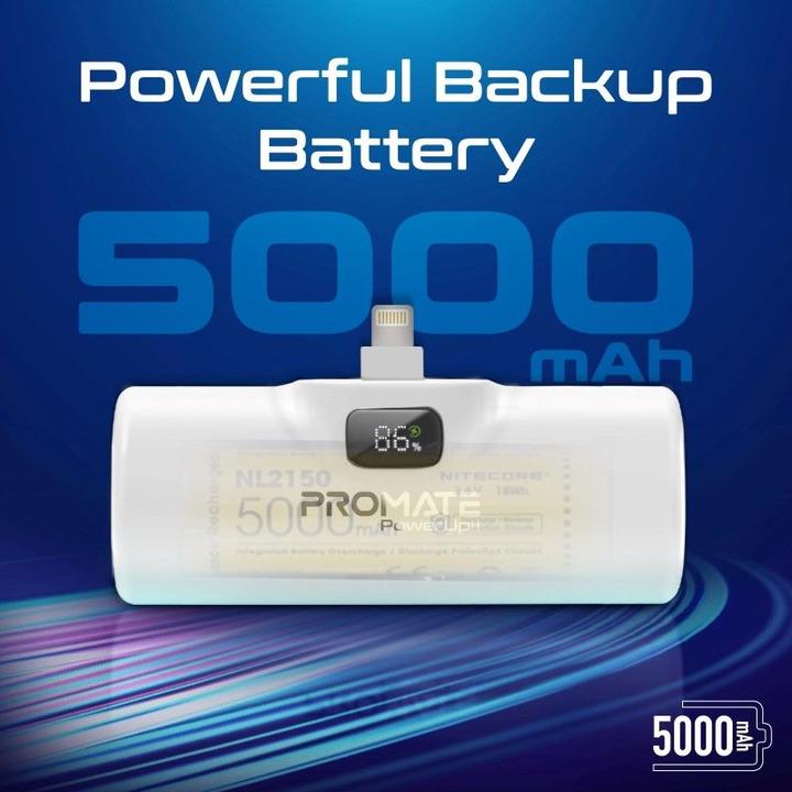 Produktbild ProMate PowerUp-i 5000mAh Mini Powerbank White (5000 mAh, 18.50 Wh)