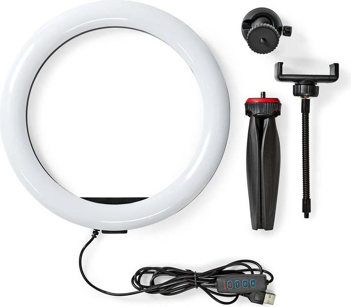Produktbild Nedis Ringlicht | 10 inch | 120 LED's | 2700 - 6700 K | Stativ | Schwarz (Stableuchte)