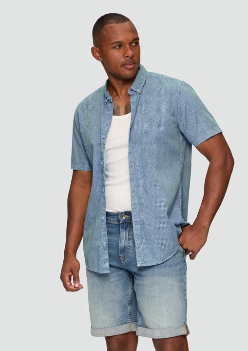 Produktbild S.Oliver Hemd Regular: Kurzarmhemd mit All-over-Print (XS)