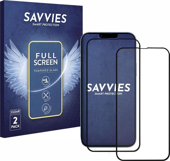 Actual product image Savvies Full-screen armoured glass screen protector (2 Piece, Apple iPhone 13 Pro Max)