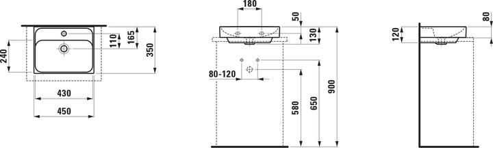 Actual product image Laufen Meda (350 mm, 450 mm)
