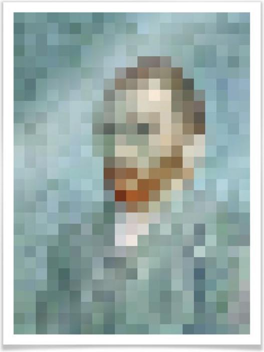 Produktbild Trenddeko Pixelart - van Gogh - Selbstbildnis 1889 (50 x 60 cm)
