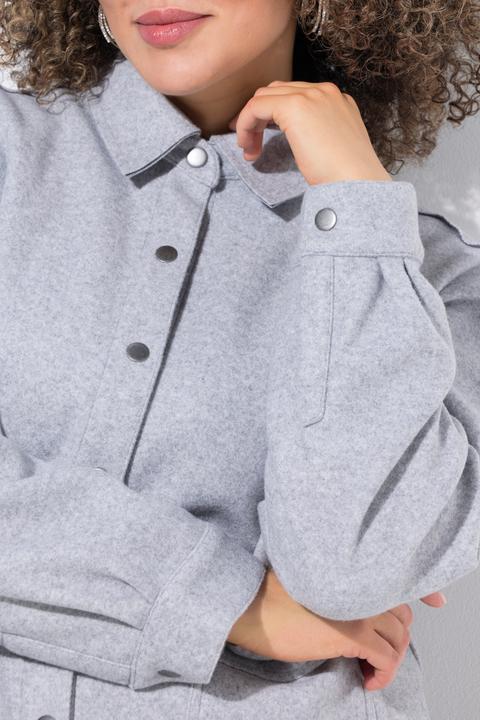 Immagine prodotto Ulla Popken Shaket dal taglio oversize con collo da camicia e maniche lunghe (54)