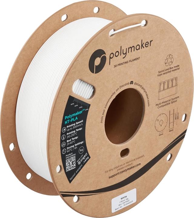 Actual product image Polymaker HT-PLA (PLA, 1.75 mm, 1000 g, White)