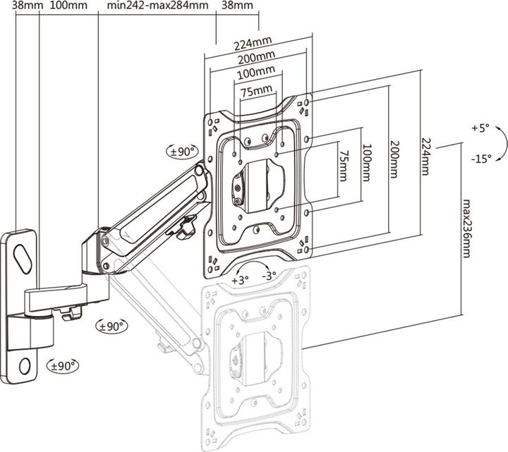 Actual product image Digitus DA-90428 (Wall, 43")