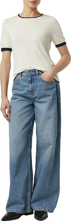 Produktbild Comma Strickpullover Basic Feinstrick-Shirt mit Kontrastabschlüssen (36)