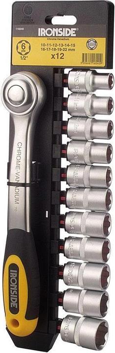 Actual product image Ironside Socket spanner set 12 pieces 13mm (1/2") 10-22mm with SB hanger (13 mm)