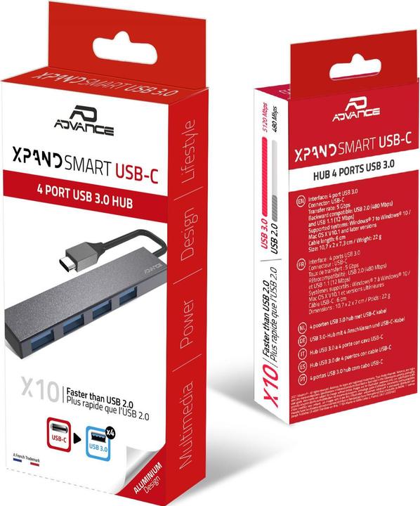 Actual product image Advance Hub USB 3.0 Type C Xpand Smart - 4 Ports Type A (USB-C, 4 ports)