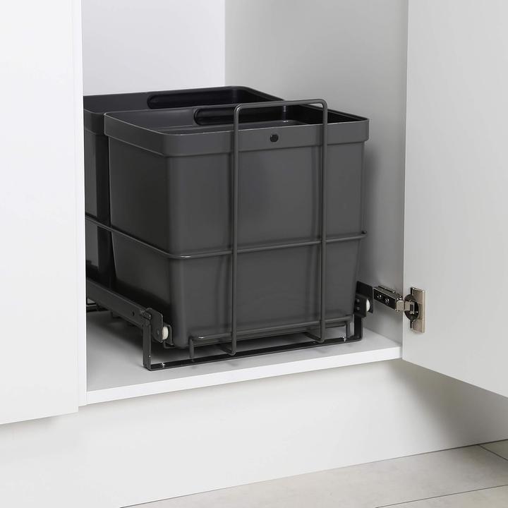 Actual product image Lanka Ja Muovi Ausziehbarer Einbau-Mülleimer mit 2 Abfalleimer (27 l)