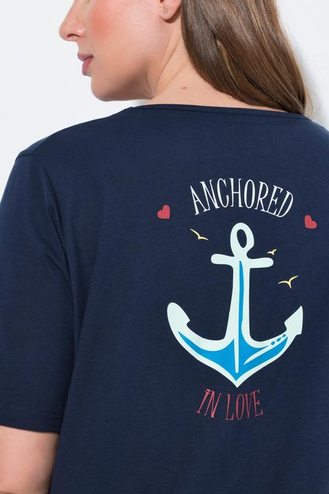 Produktbild Ulla Popken Pyjamashirt, Segelboot, Rundhals, Halbarm (46)